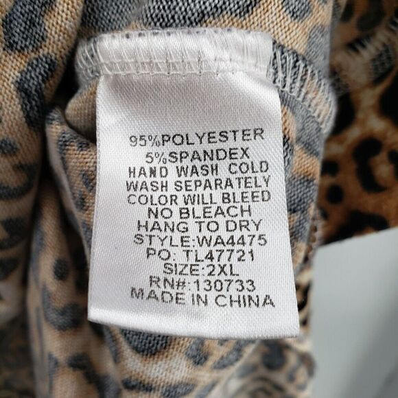 Umgee 2xl Leopard Print Sweater Womens Brown Black Cuffed Sleeve Oversized Boxy - Picture 5 of 12